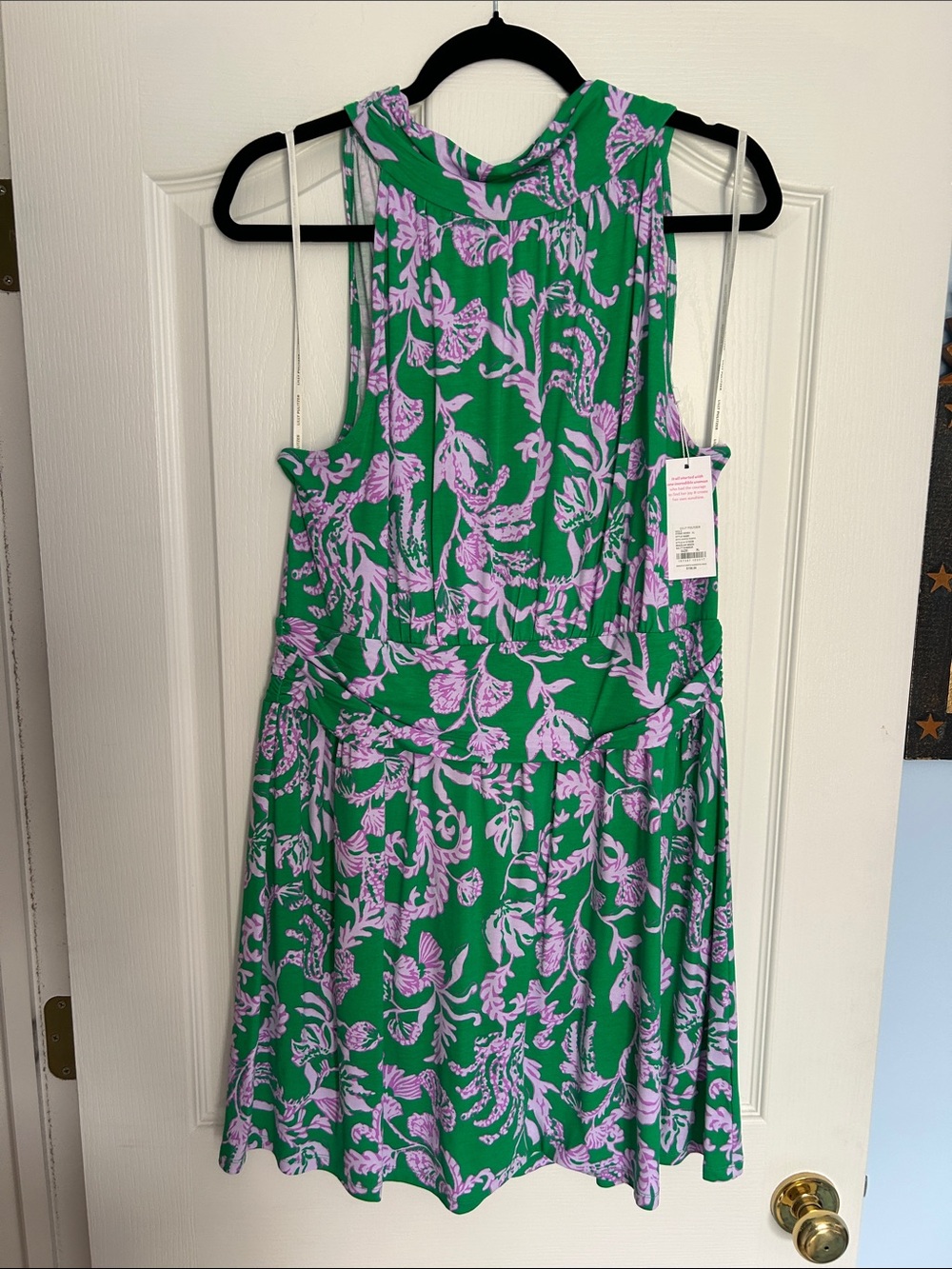 NWT Lilly Pulitzer Wyota Skirted Romper Green& Lilac Floral Sleeveless